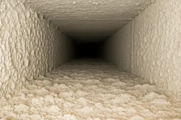 an AC duct very dirty on the inside from Dallas Air Conditioning in Denton, TX - Denton TX